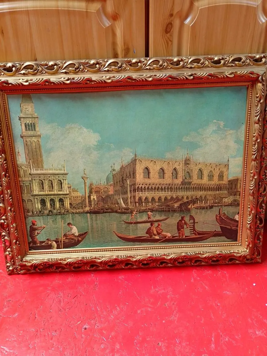 3 large ornate framed paintings - Image 3