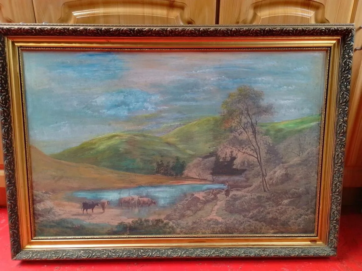 3 large ornate framed paintings - Image 4