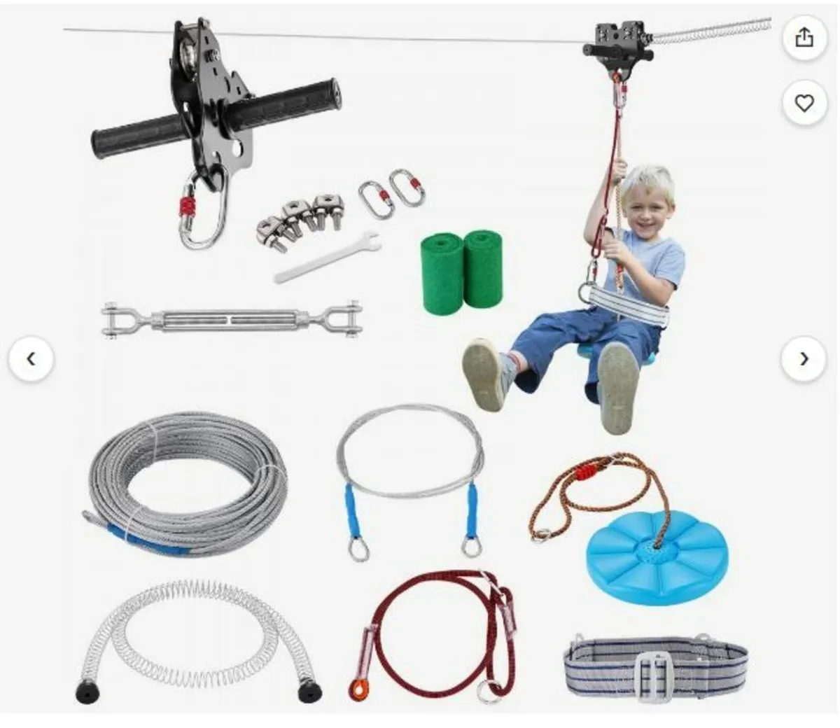 Zipline Kit for Kids and Adult, 80 ft Zip - Image 1