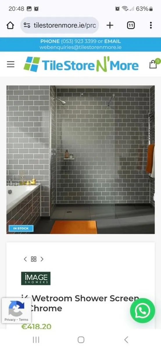 Shower Screen Door Chrome 800mm - Image 1
