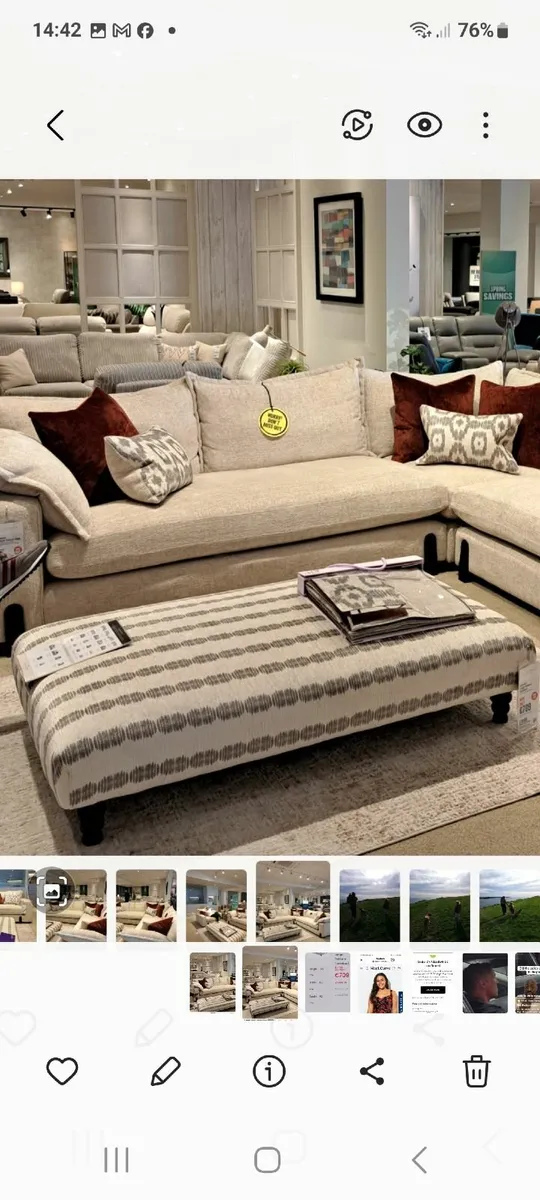 Fabulous large patterned footstool - Image 1