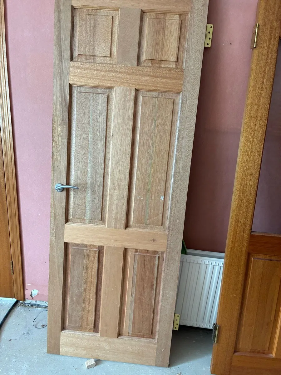 Solid wood door.