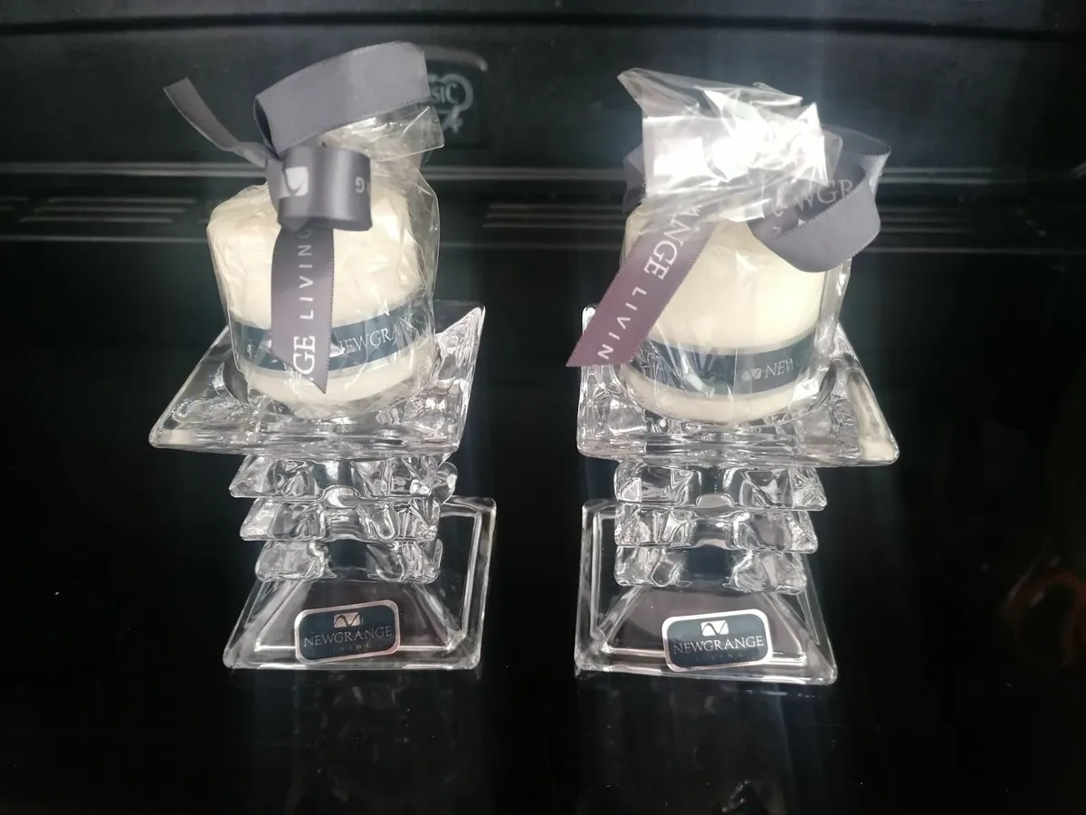 Set of two candles and glass pillars - Image 4