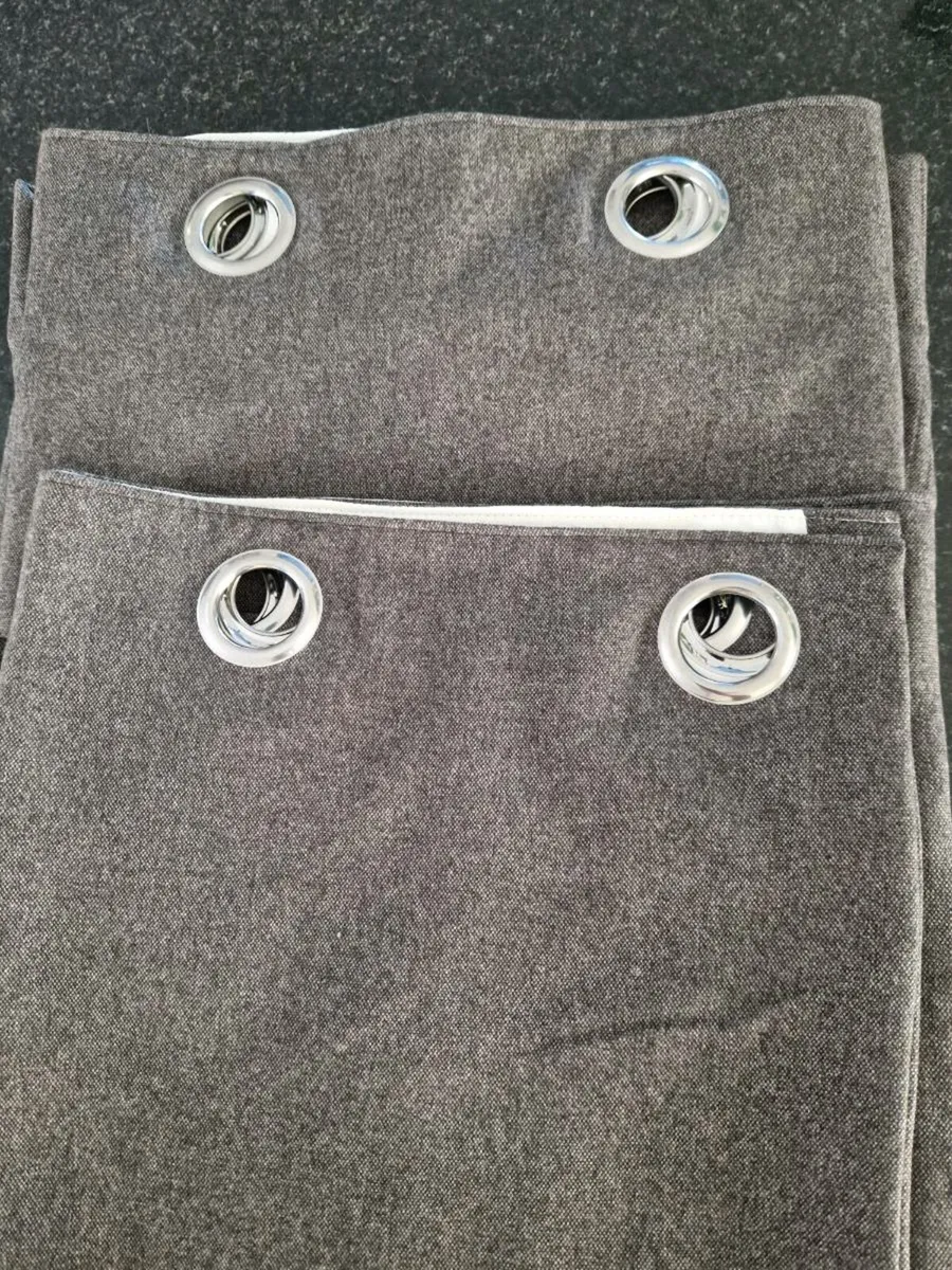 90 x 90 grey fully lined curtains - Image 1