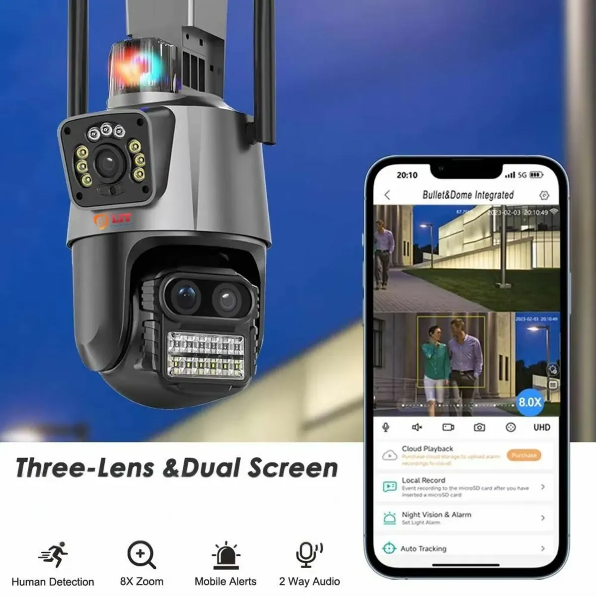 12MP 3 Lens Alarm Camera Surveillance Calving CCTV - Image 2