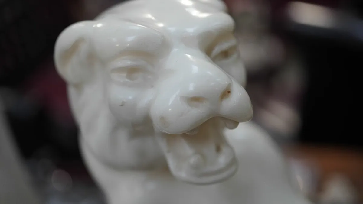 Handmade Ceramic Lion Sculpture - Image 2
