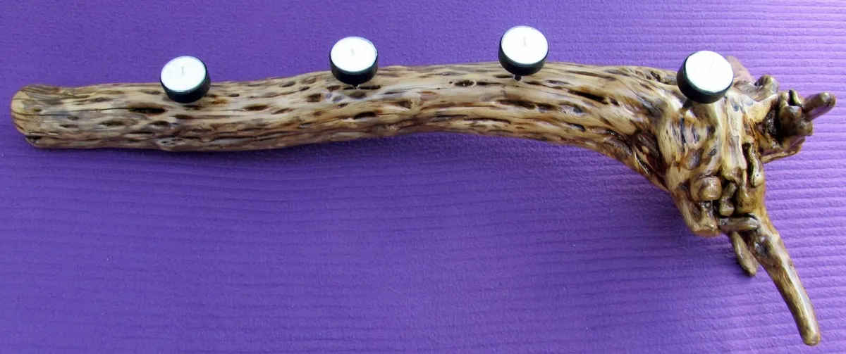 T-Light candle holder made from Solid wood. - Image 2