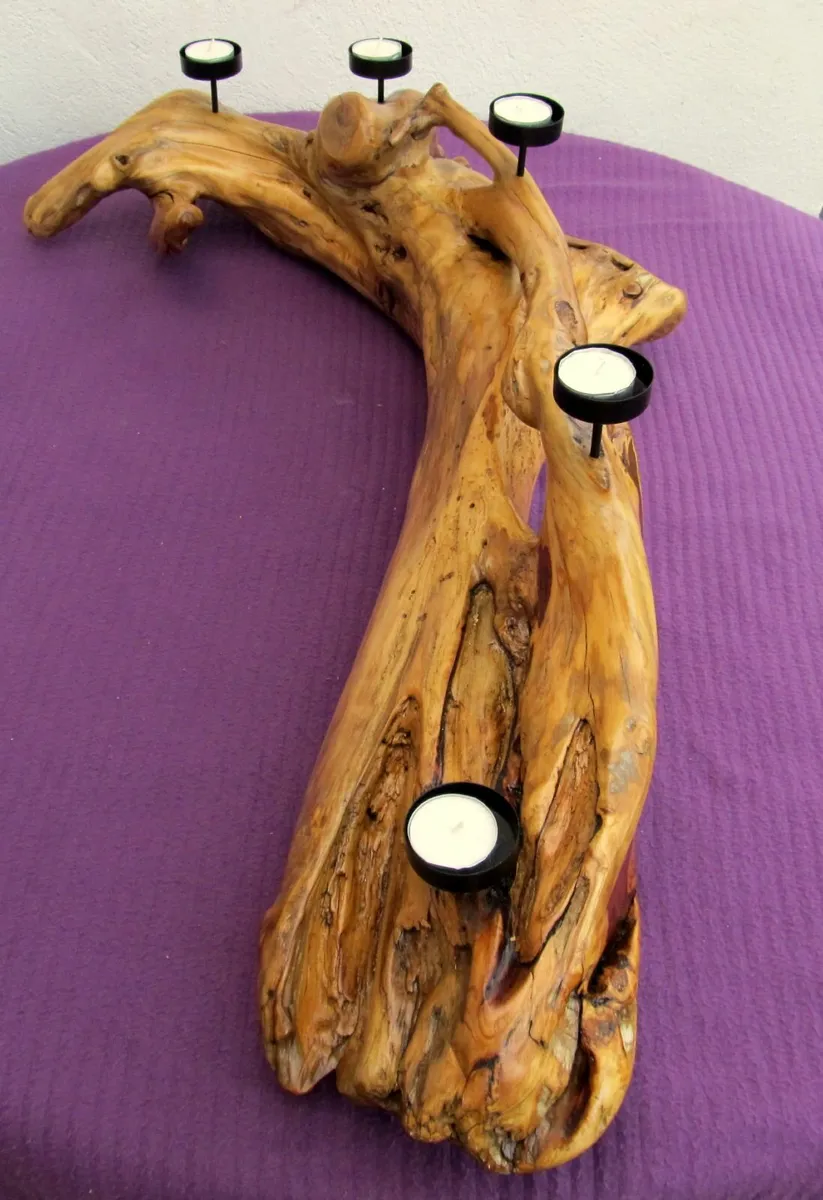 T-Light candle holder made from Solid wood. - Image 2