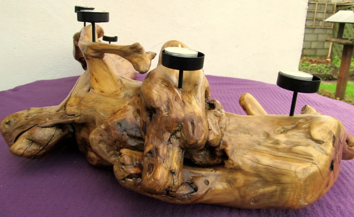 T-Light candle holder made from Solid wood. - Image 4