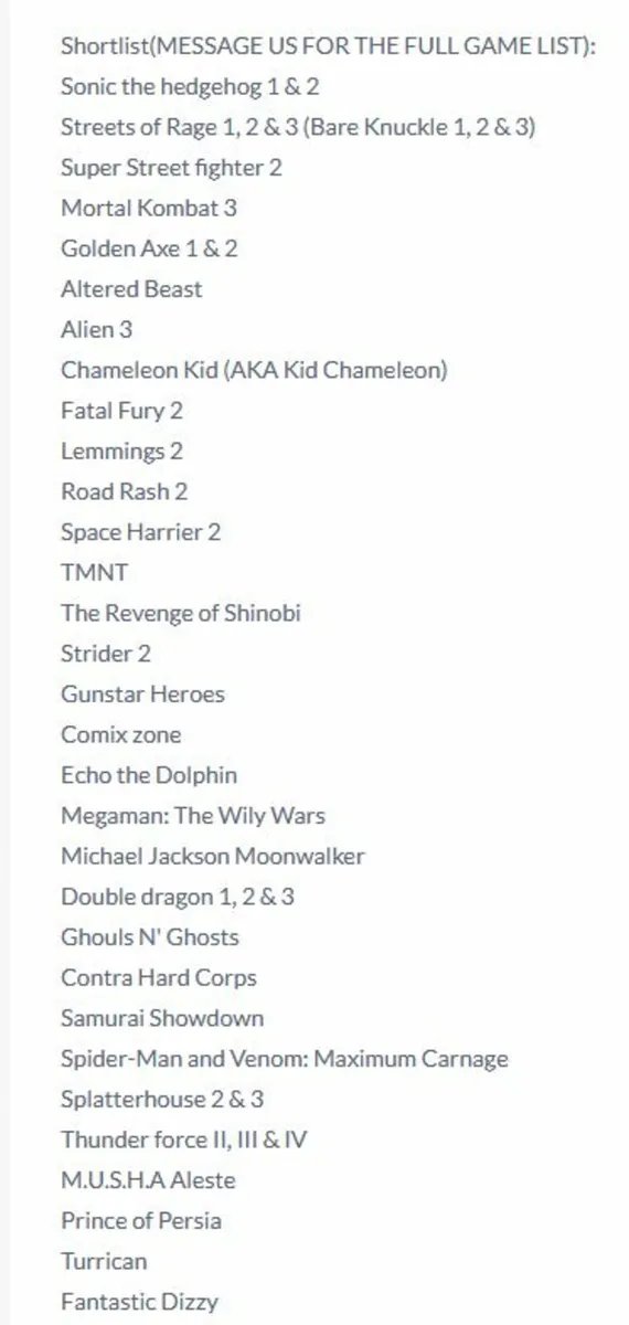 Megadrive Classic Mini Clone Over 212+ Sega Games! - Image 3