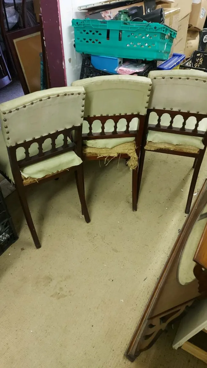 Set of six antique chairs in need of finishing - Image 2