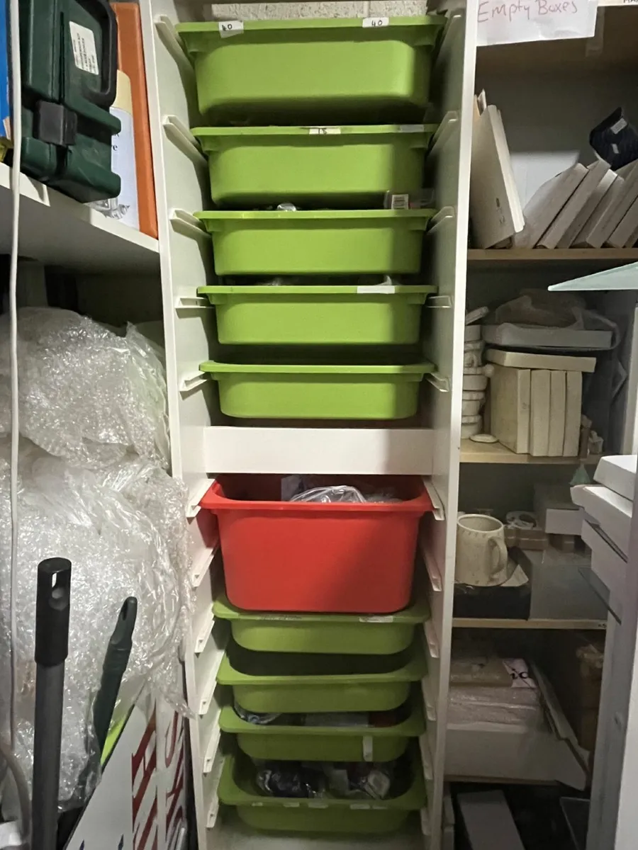 Ikea Trofast Unit  10 Slide in baskets green/red - Image 2