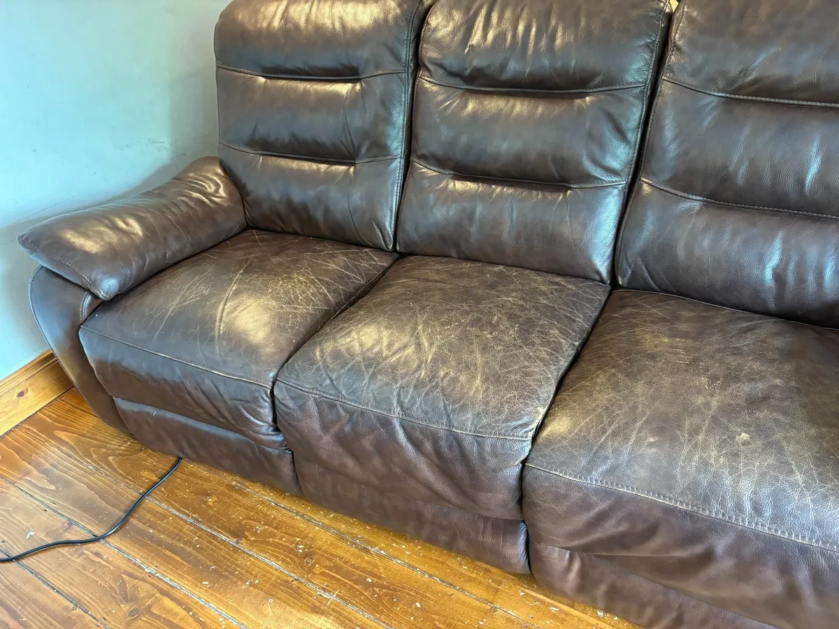 Real Leather Sofa - Image 1