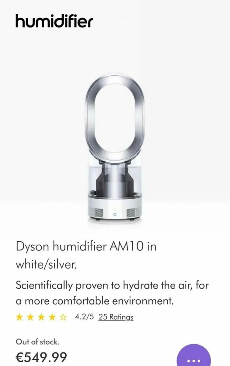 Dyson humidifier AM10 in white/silver - Image 4