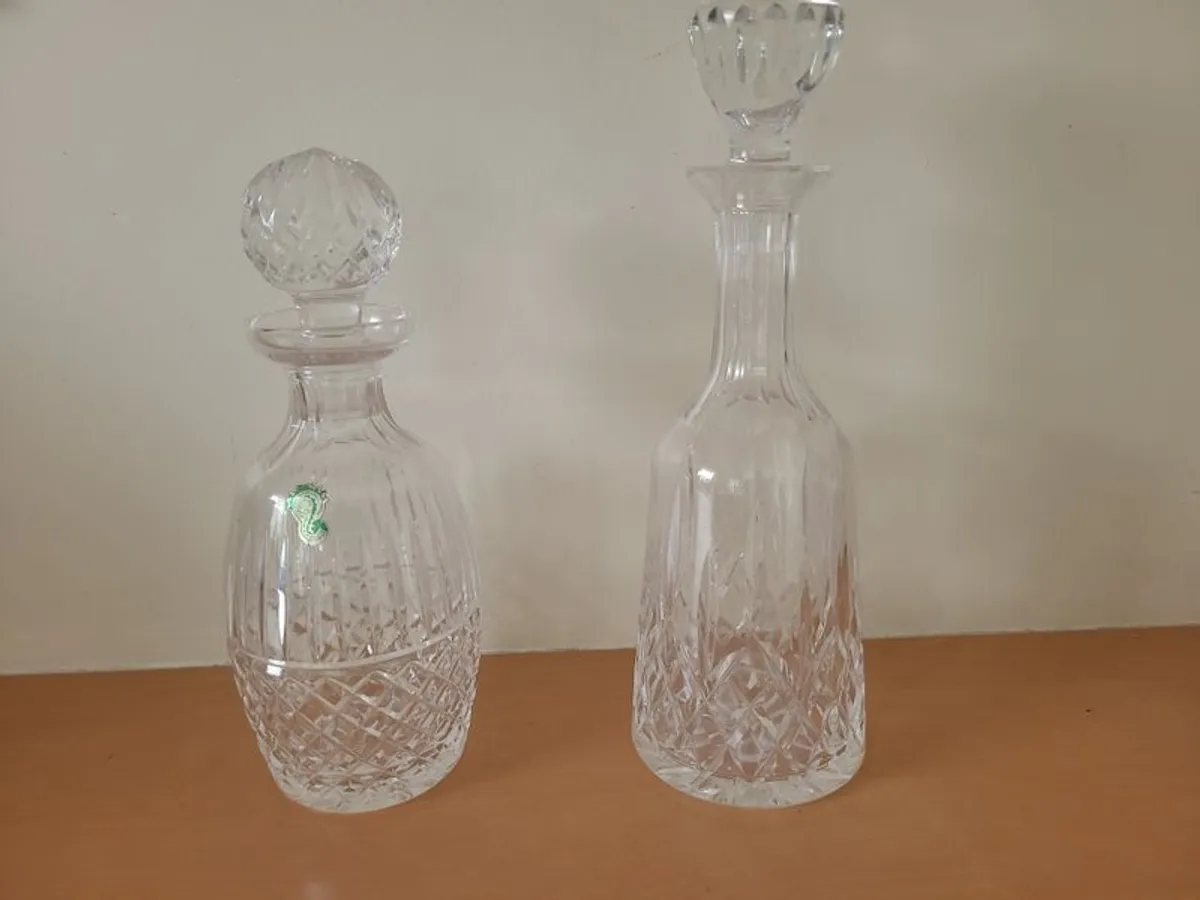 2 x Waterford Glass Vintage Decanters with Stoppers - Image 1