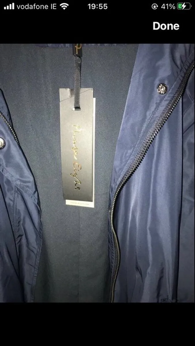 Phase-eight navy parka jacket, size 26 - Image 3