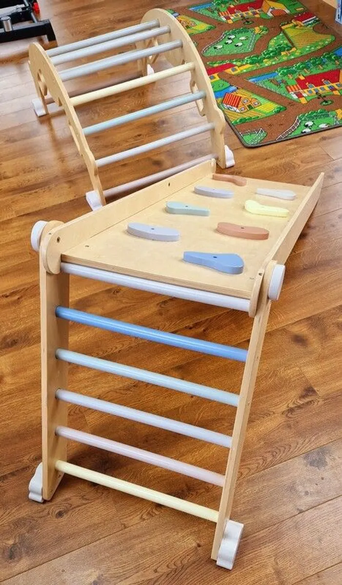 Montessori wooden climbing and slide set - Image 2