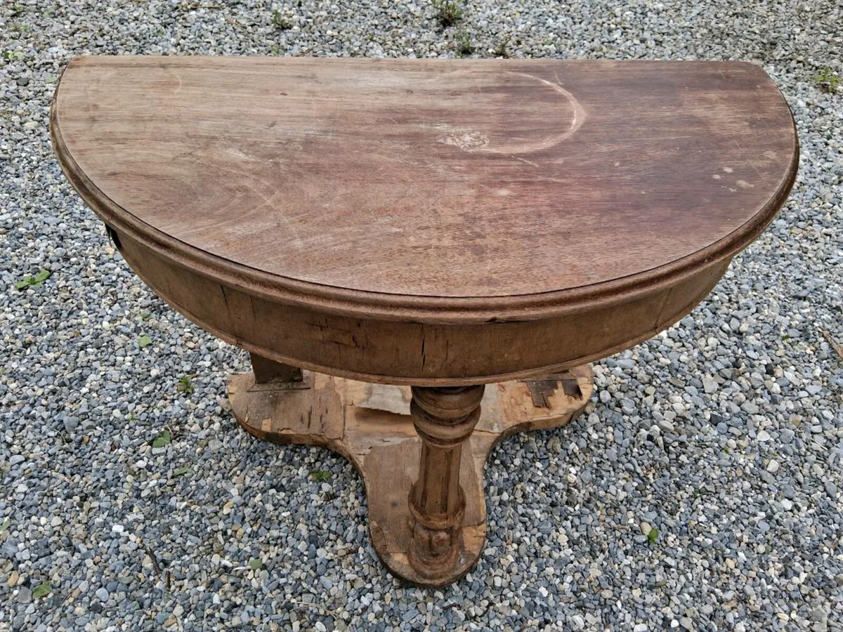 Semicircle mahogany hall table - Image 3