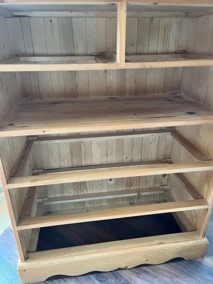 Wooden bed frame, matching lockers & drawers - Image 4