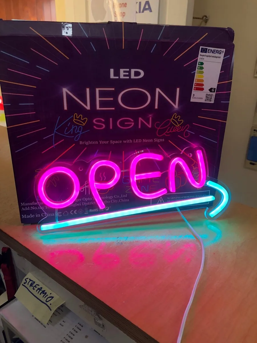 Open LED Sign Neon Coffee Shop Take Away Business - Image 1