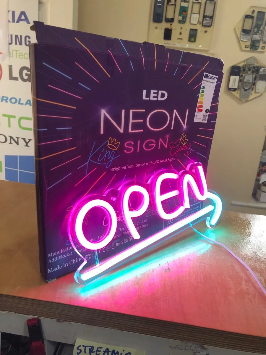 Open LED Sign Neon Coffee Shop Take Away Business - Image 2