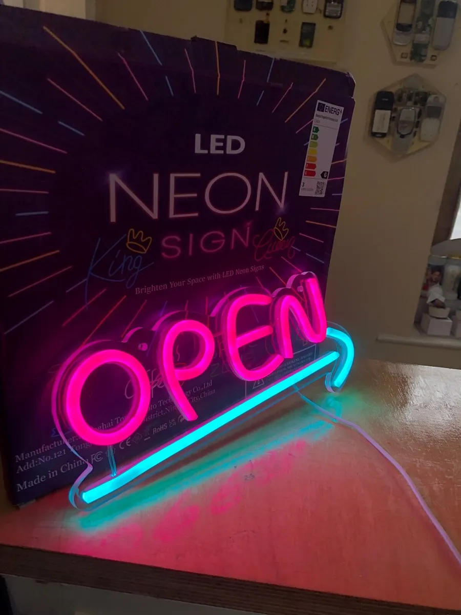 Open LED Sign Neon Coffee Shop Take Away Business - Image 3