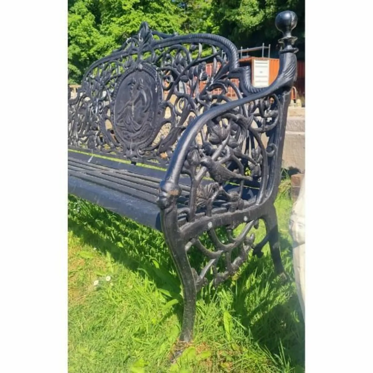 Large Black Cast Iron Lady Bench CH-R-S126-B - Image 3