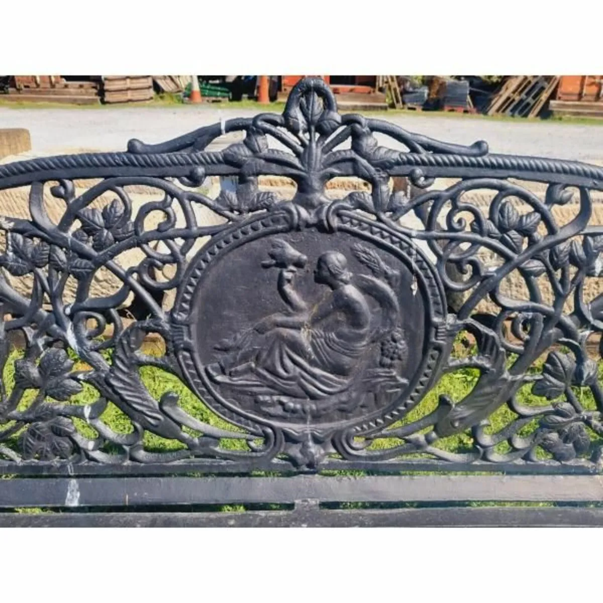 Large Black Cast Iron Lady Bench CH-R-S126-B - Image 4