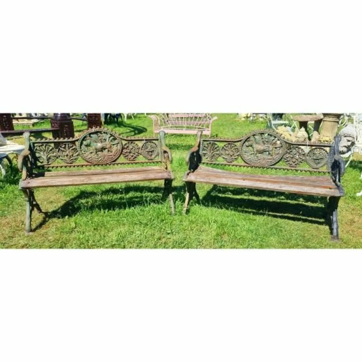 Pair of Cast Iron Benches KAS774 - Image 1