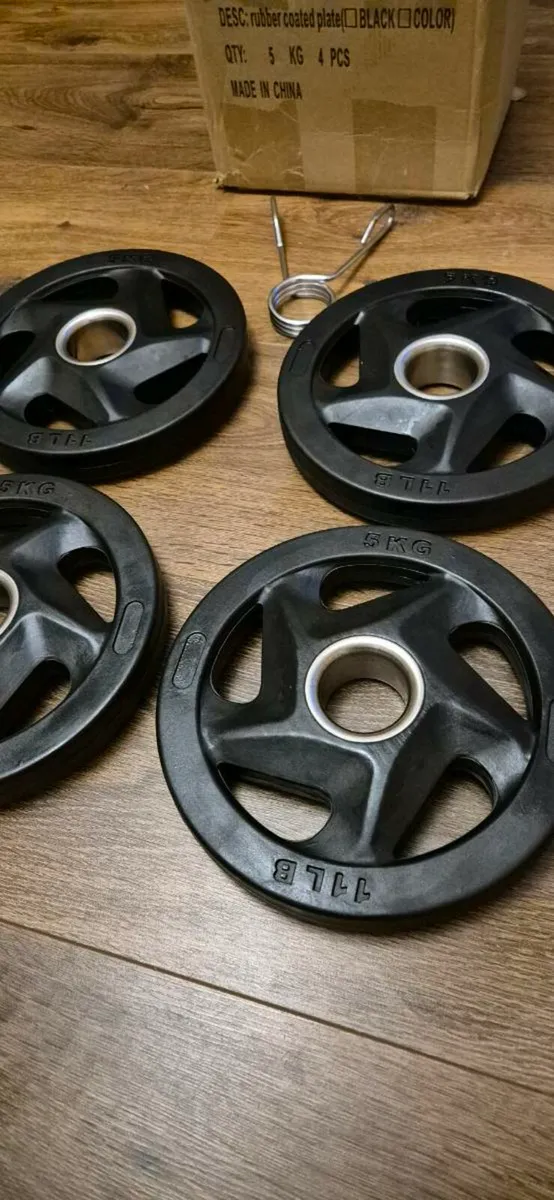 Brand new 4x5 kilo Olympic weight plates - Image 3