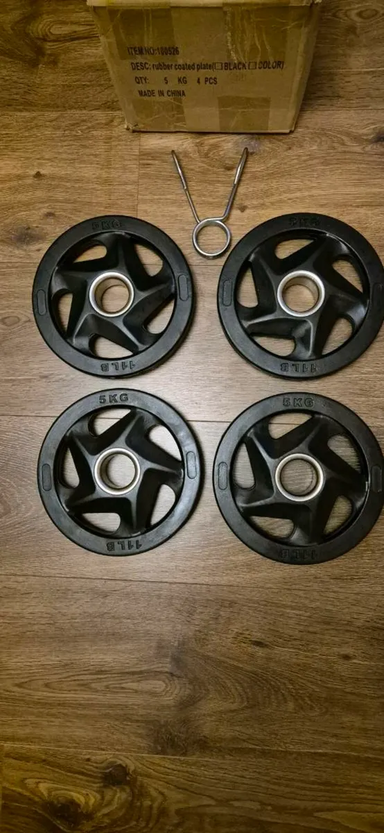 Brand new 4x5 kilo Olympic weight plates - Image 4