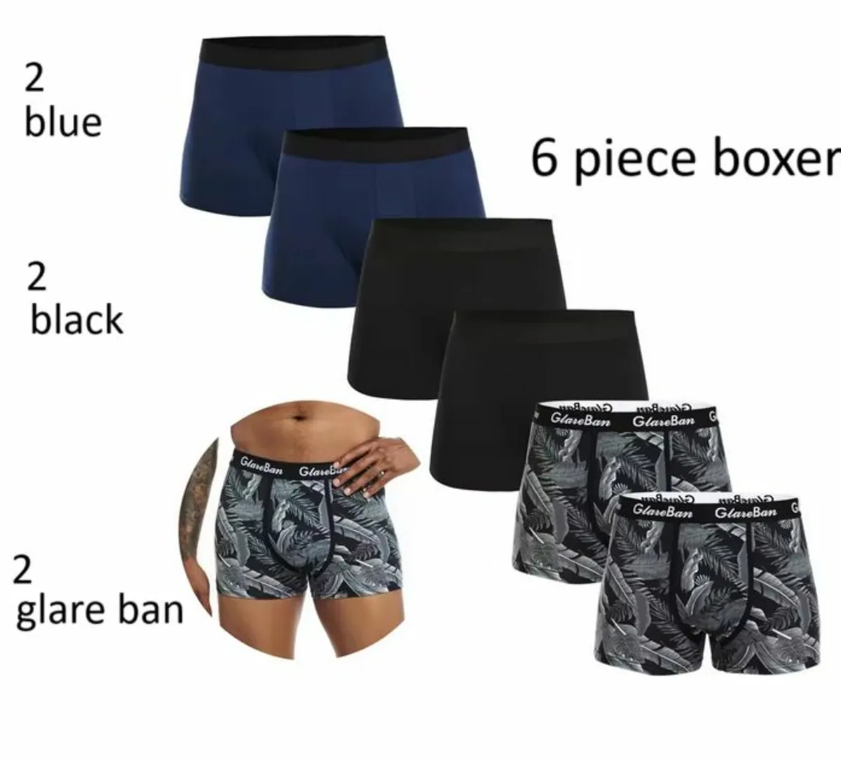 6pcs, Boxer Shorts Men  Soft Breathable .Free Post - Image 3