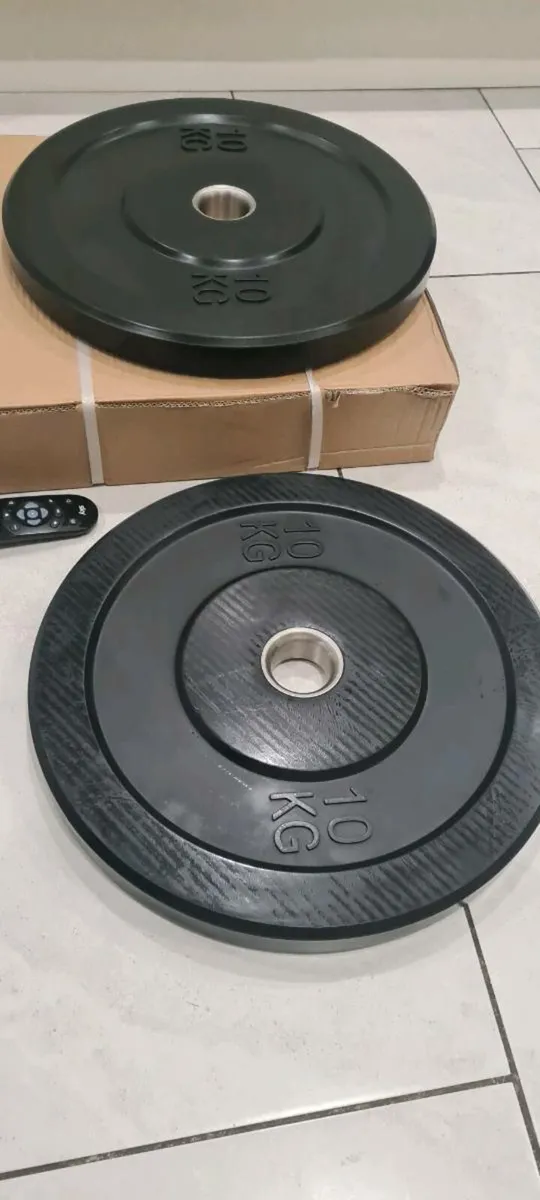 Brand new 2x10 kilo Olympic bumper weight plates - Image 2