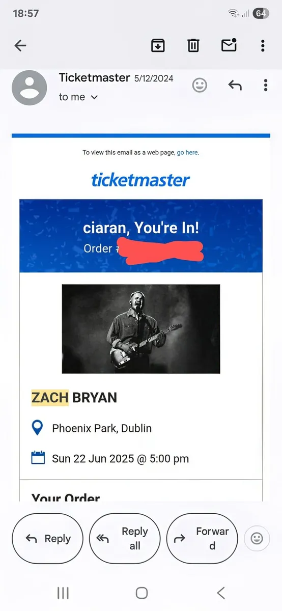 Zach Bryan tickets x 2 sunday June 22nd