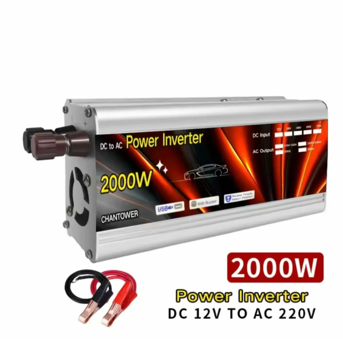 Power Inverter 2000W 12V to 220V Portatable Conver - Image 1