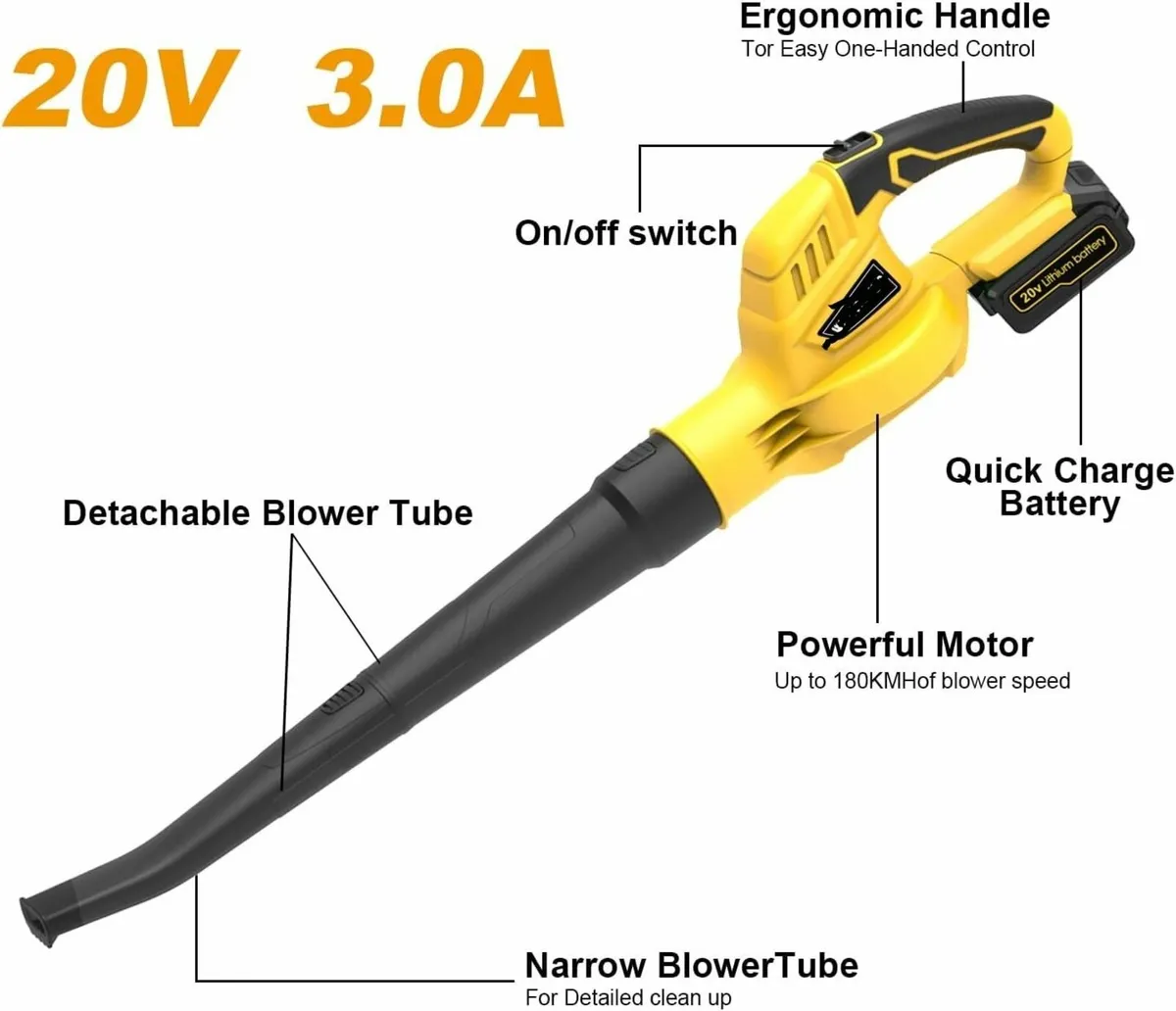 20VCordless Electric Blower 3.0Ah Battery Included - Image 3