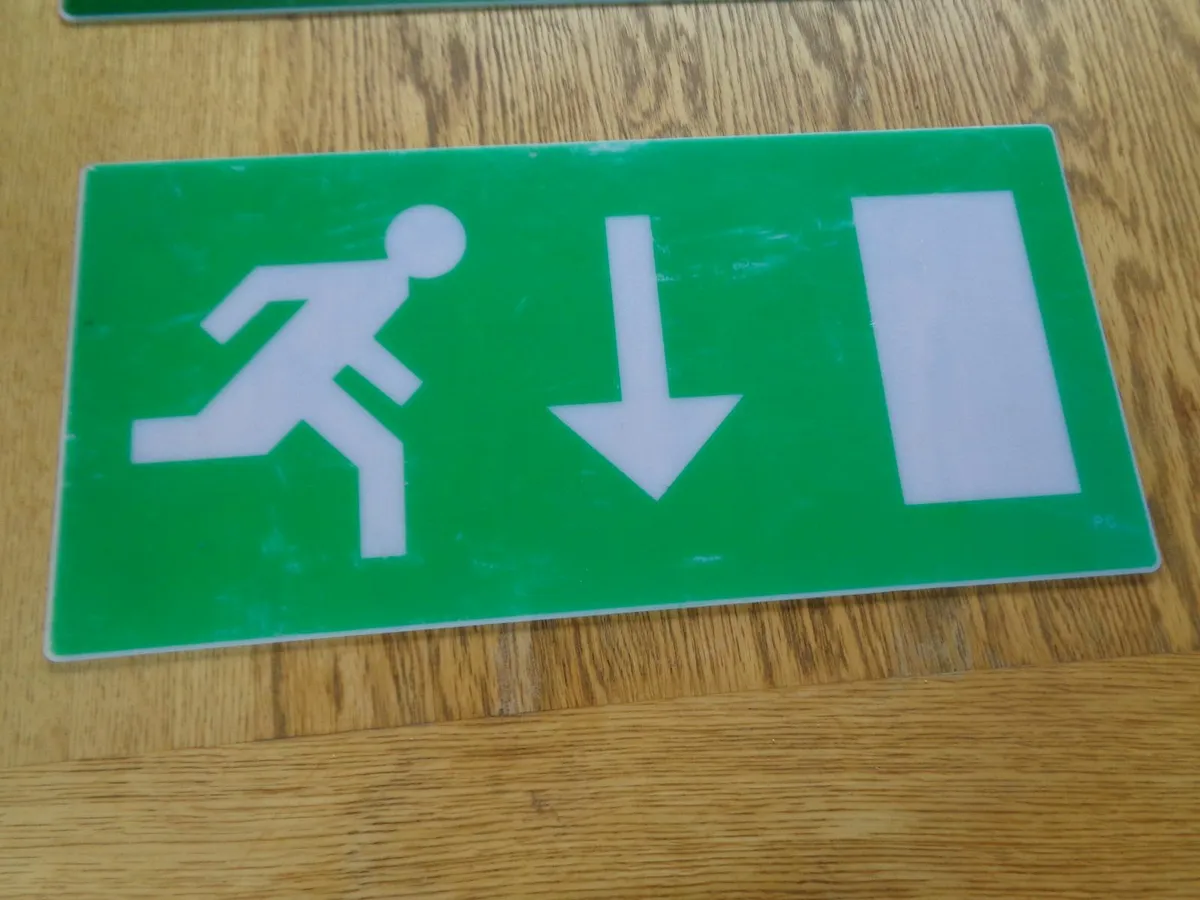 Emergency Exits Perspex Signs x 3 for Sale - Image 3
