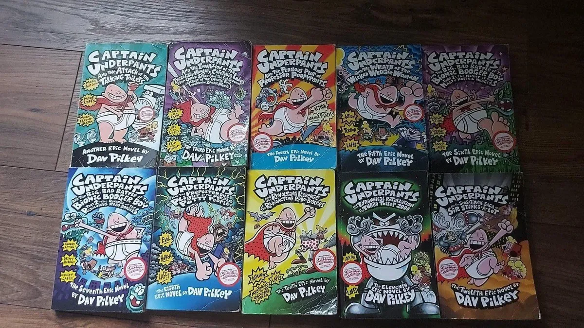 Captain Underpants Books x 10 - Dav Pilkey - Image 1