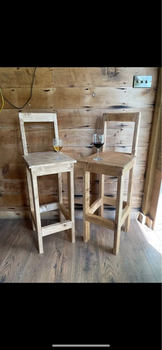 Wooden bar stools - Image 3
