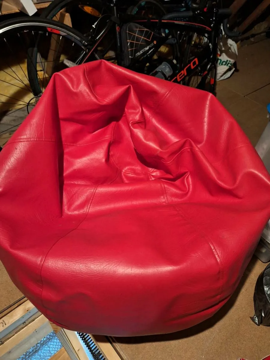 Leather Red Beanbag