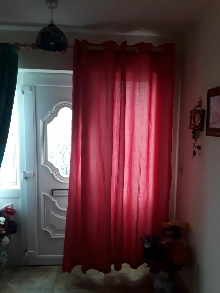 Brand new deep red large eyelet drapes - Image 1