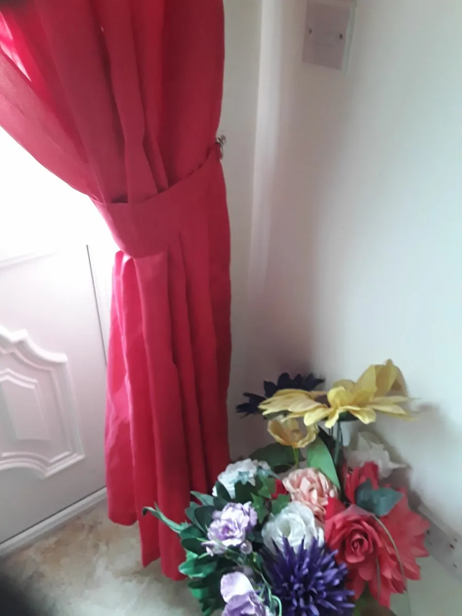 Brand new deep red large eyelet drapes - Image 2