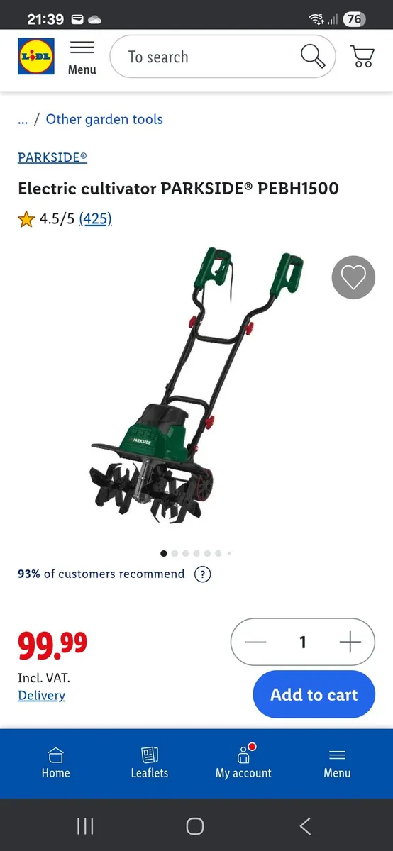PARKSIDE ELECTRIC CULTIVATOR - Image 1