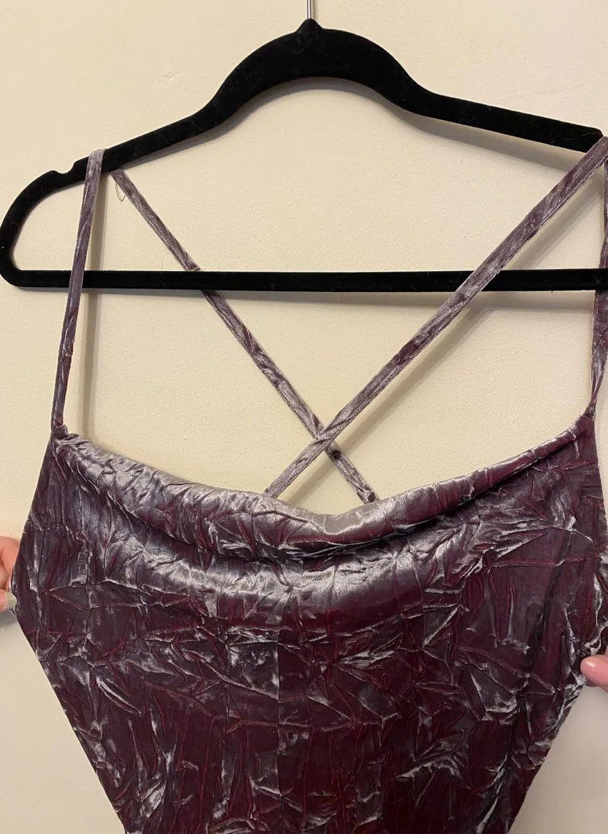 Velour fitted dress - Image 1