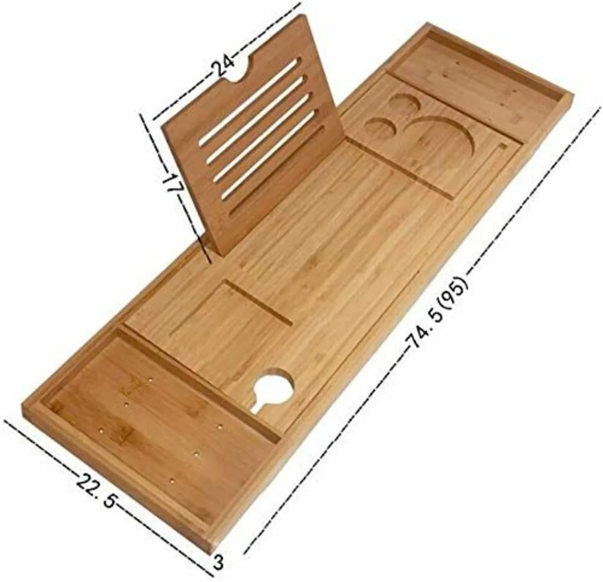 Serenity Bamboo Bath Tray Caddy - Image 3