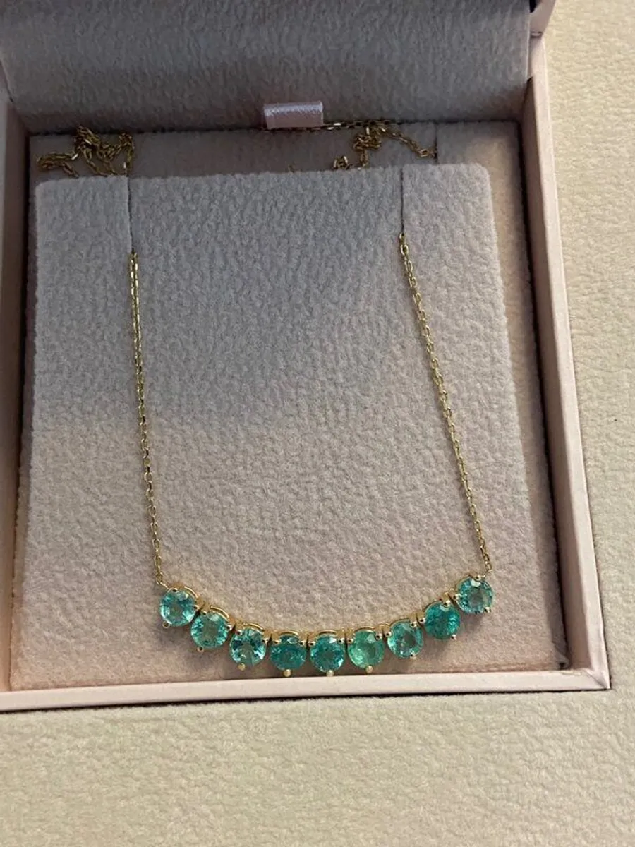 Jewelery (Emerald Necklace) 14ct Gold - Image 2