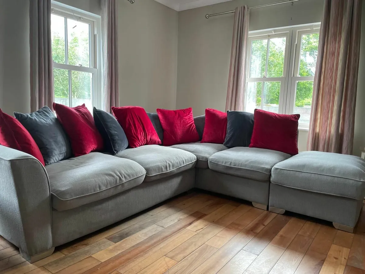 Large corner sofa with foot end and 3 seater sofa - Image 1