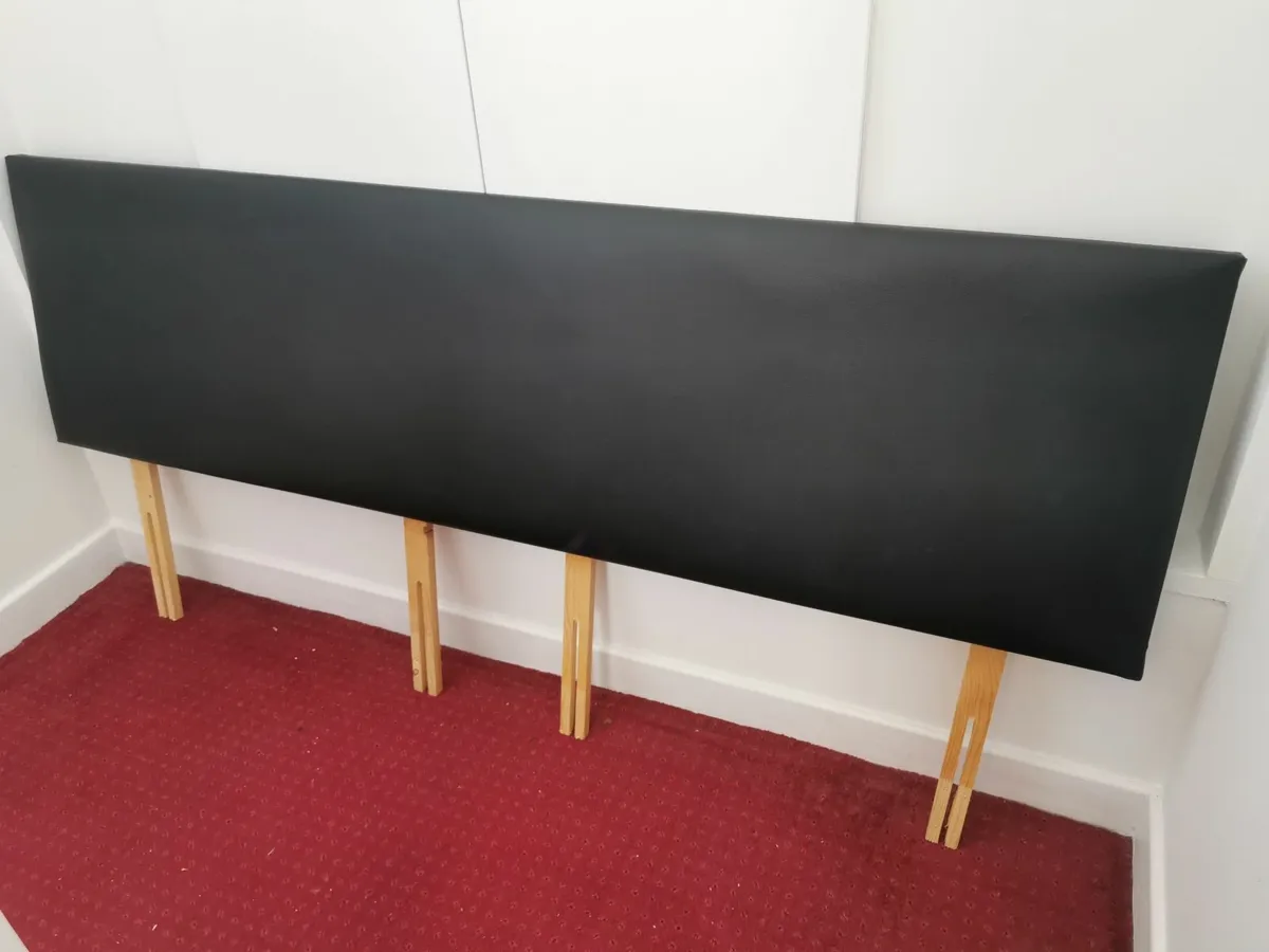 bedhead headboard Super king size PU leather Black - Image 2