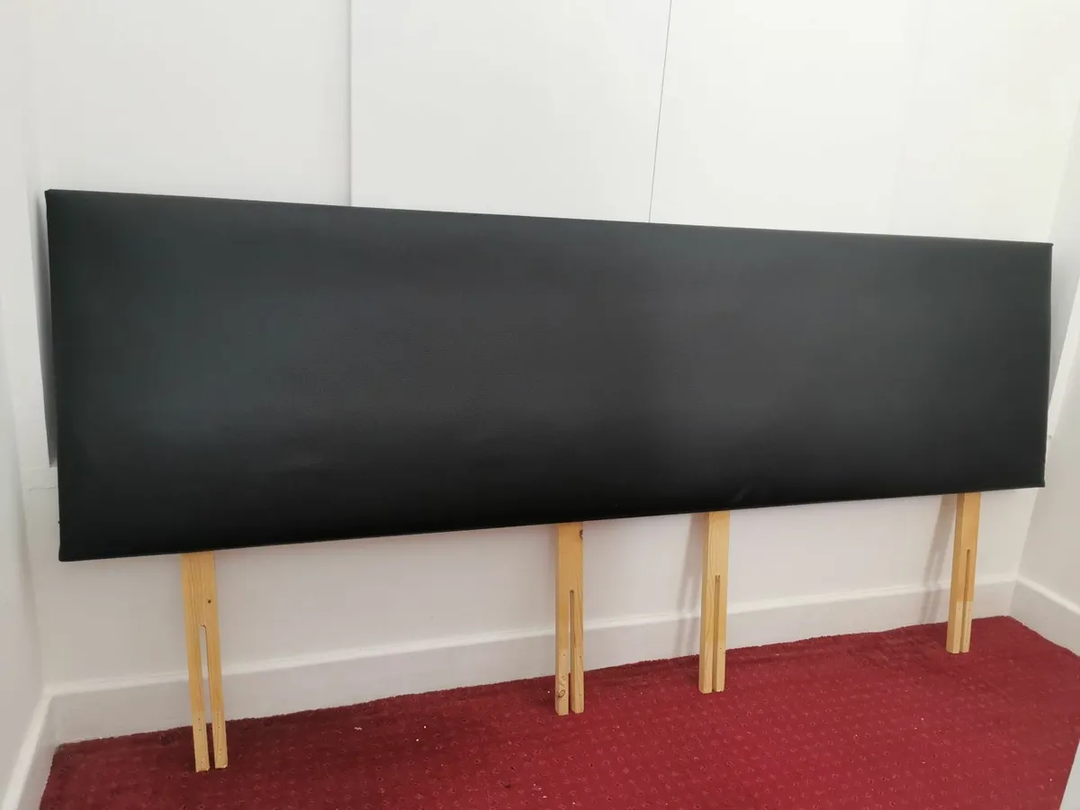 bedhead headboard Super king size PU leather Black - Image 1
