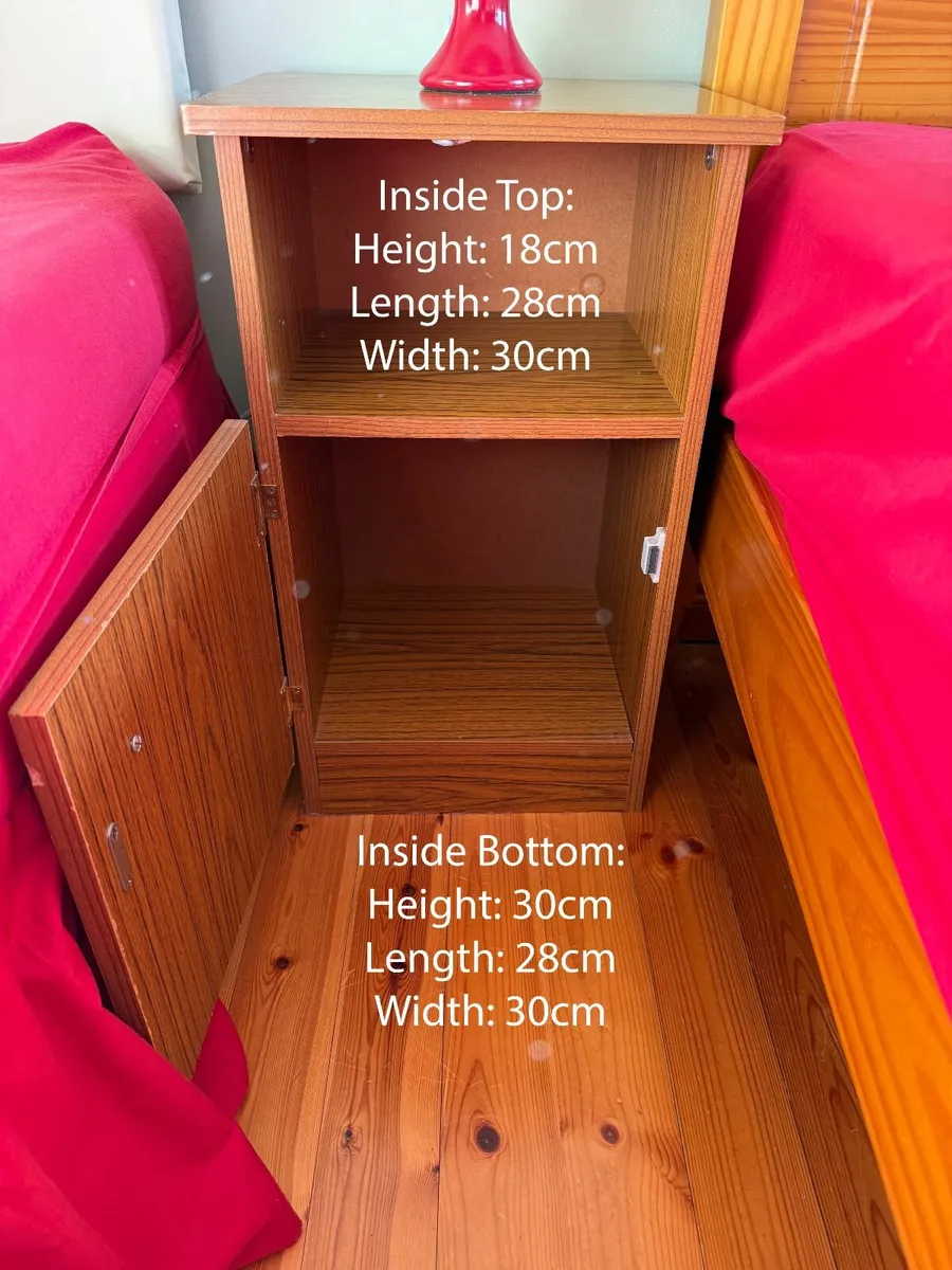 2 Bedside Lockers with Storage - Image 1